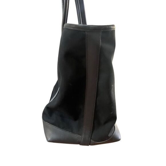 Coach Weekender Boat & Tote Black Canvas & Leather Extra Large Double Straps - Picture 10 of 12